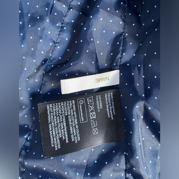 H&M Toodler Boys Casual Cotton Blazer. Button Up W/Polka Dot Lining. Navy 3-4YRS - Picture 12 of 12